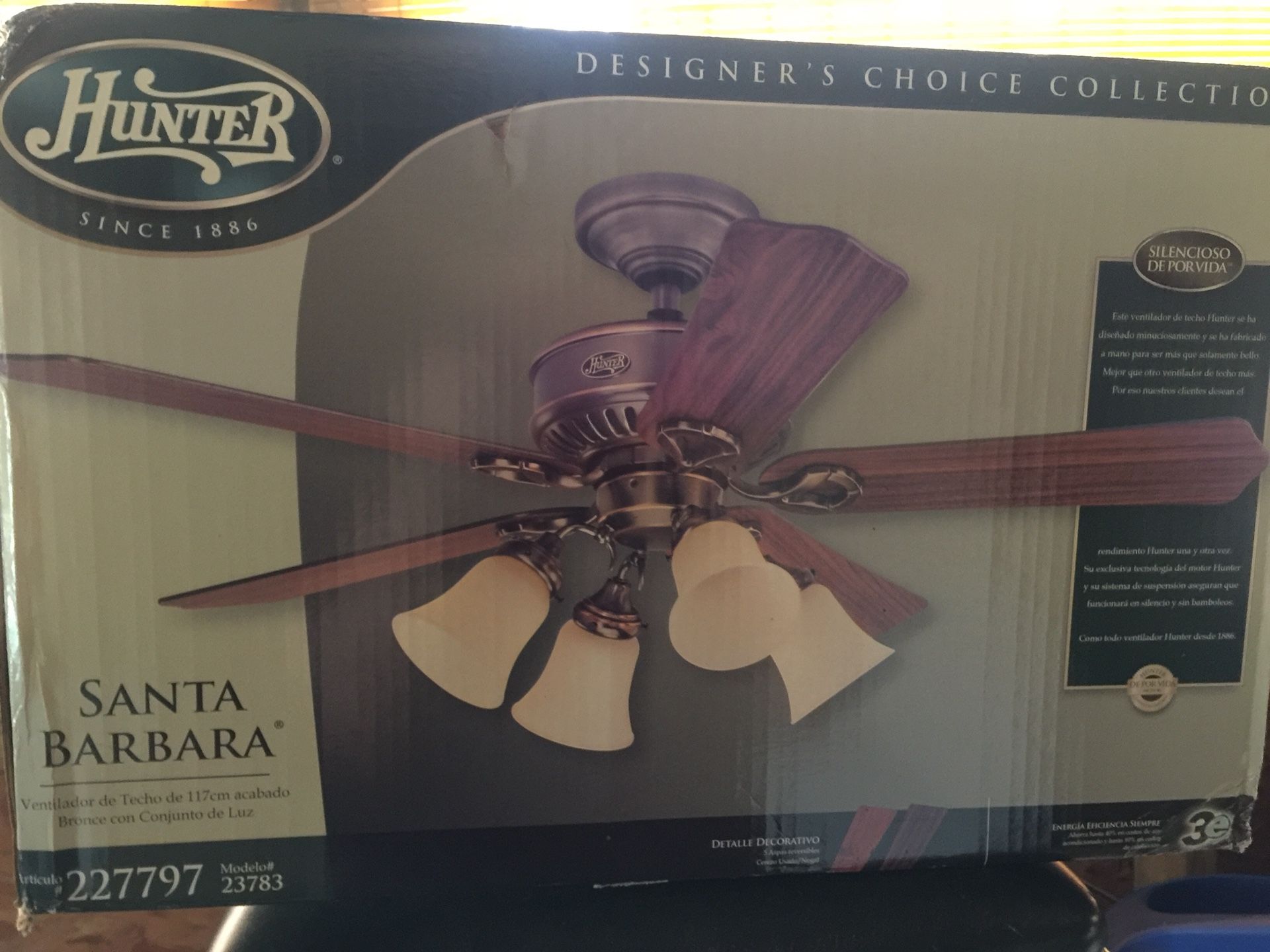 New/ Hunter/ ceiling fan/