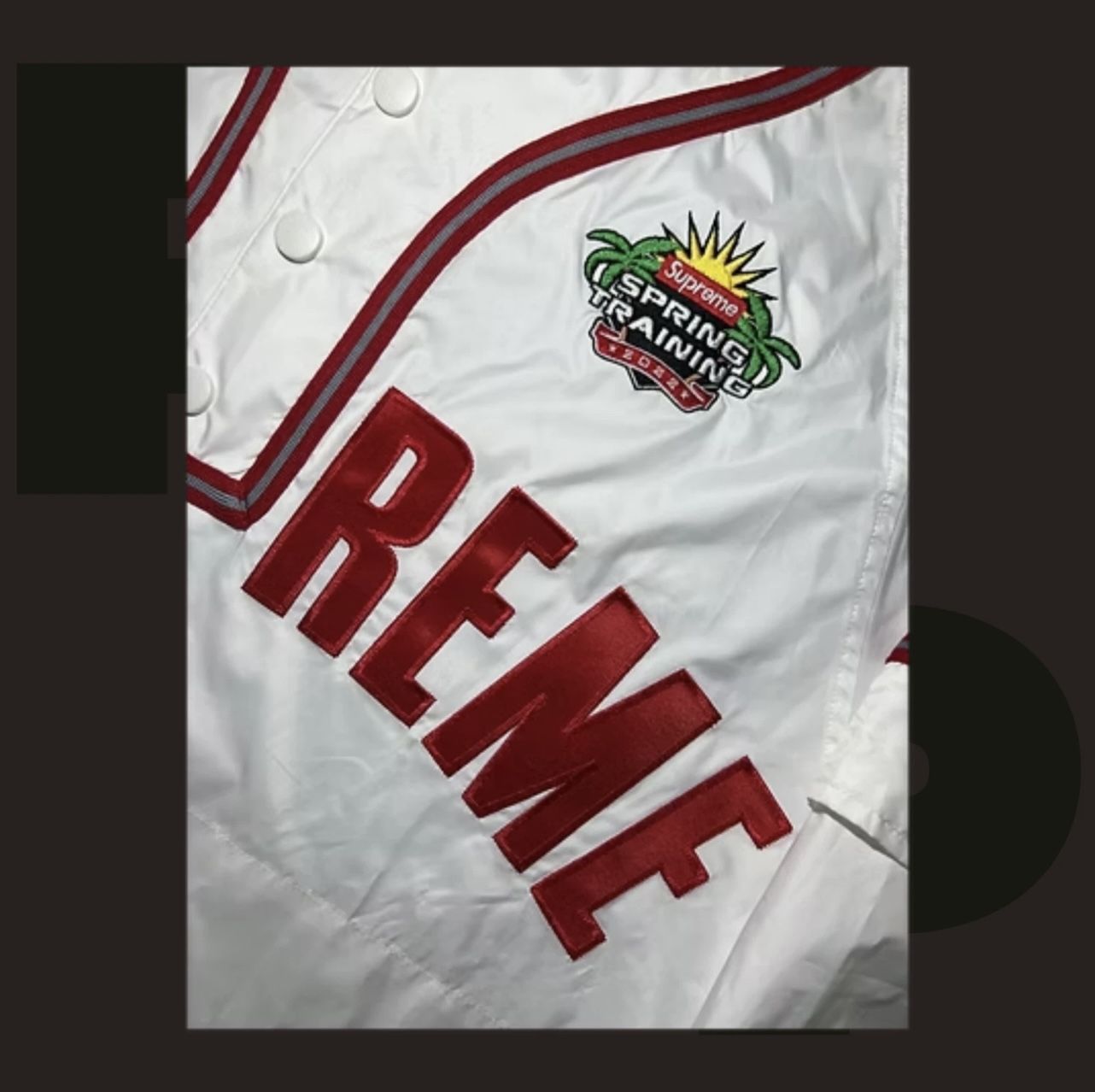 Supreme Snap Off Sleeve L/S Baseball Top (Medium, Large & X Large)