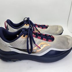 Saucony Peregrine 12 Shoes Women's 8.5 Gray Blue Trail Running Athletic Sneakers