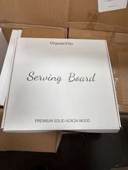 New 13” Acacia Wood Serving Tray / Cheese Board