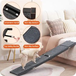 Portable Pet Stair Ramp with Non-Slip Rug Surface