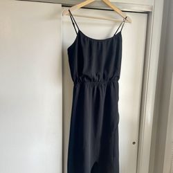 Black Summer Dress, Spaghetti Straps, Sheer, High-low