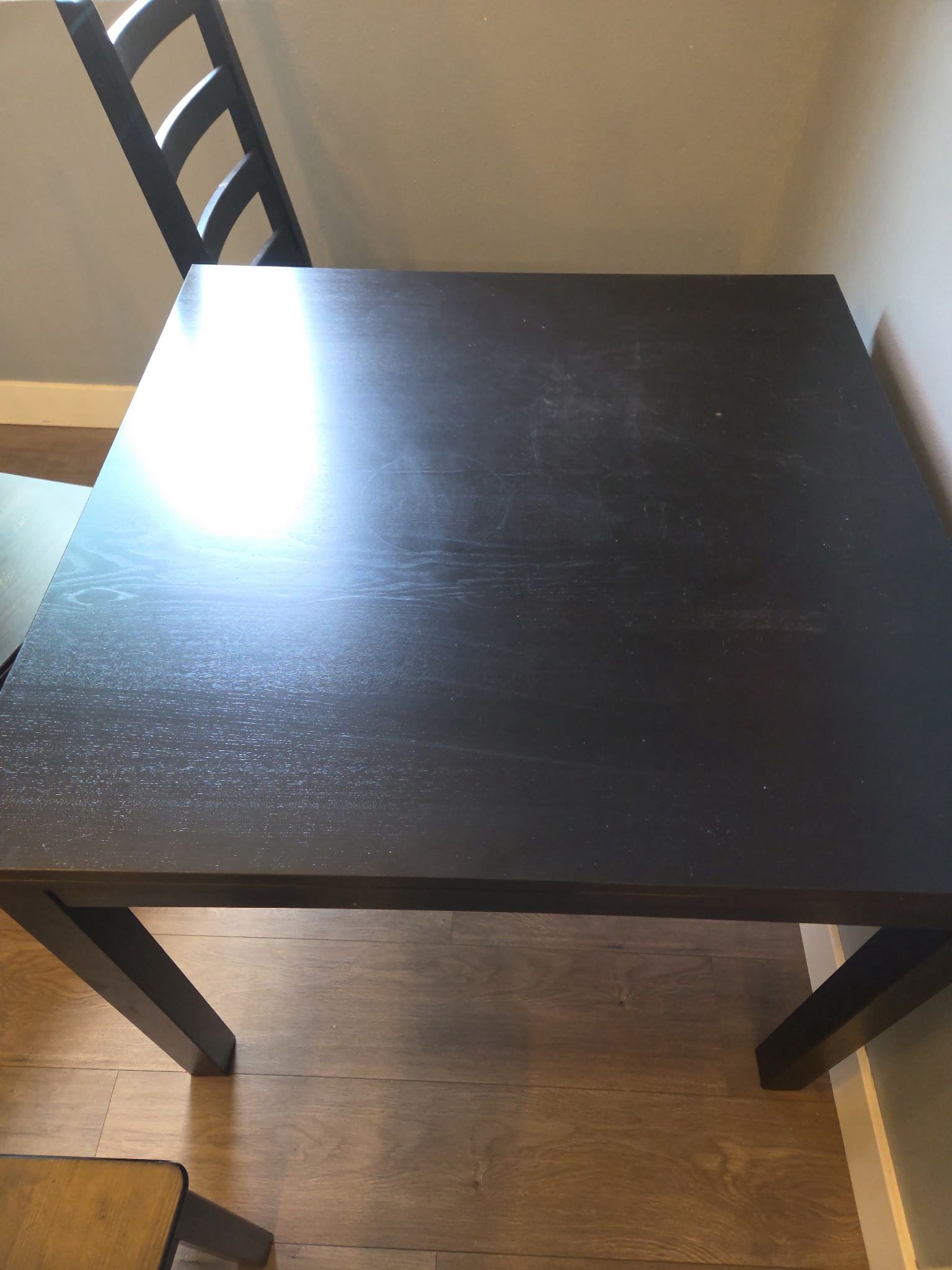 Black Wooden Table w/ 4 Chairs