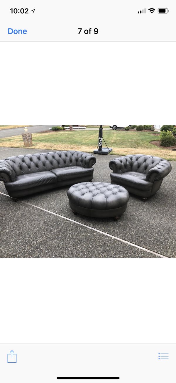 Glen Brook 3 Piece Top Grain Leather Sofa Set For In Lake Stevens Wa Offerup