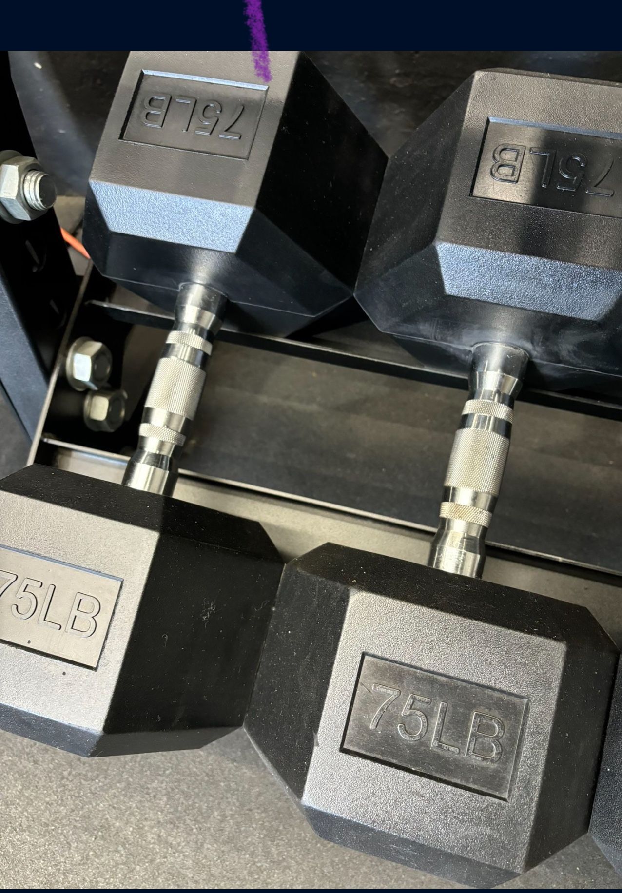 Hex Rubber Dumbbell Pair 75 lb🔥