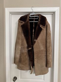 Suede sheepskin men’s overcoat