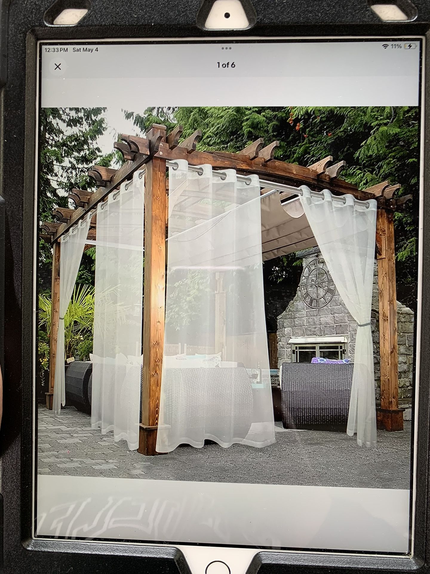 BONZER Sheer Outdoor Curtains for Patio Waterproof - 2 Panels Grommet Indoor Voile Sheer Curtains for Living Room, Bedroom, Porch, Pergola, Cabana@A12