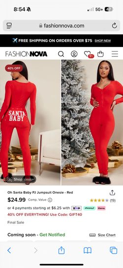 Oh Santa Baby Pj Jumpsuit