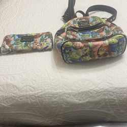 Disney back pack with wallet
