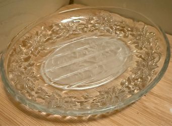 Princess House Fantasia Crystal Soap Dish Frosted Bathroom Kitchen Poinsettia, RARE