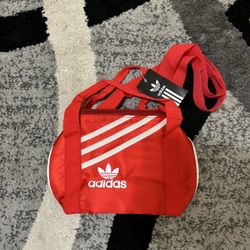 Adidas Originals Mini Nylon Duffel Bag Red Cross Body 3 Stripes