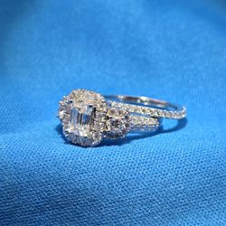 Moissanite 5.68 ctw Emerald 2in1 Ring 