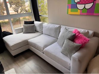 Living Spaces white sofa (originally $2,500)