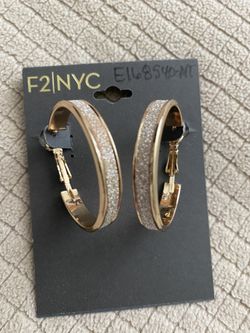 Brand New Gold & Silver Ear Ring, Silver Dollar size