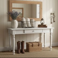 Elegant White Console Table - Entry Way Table