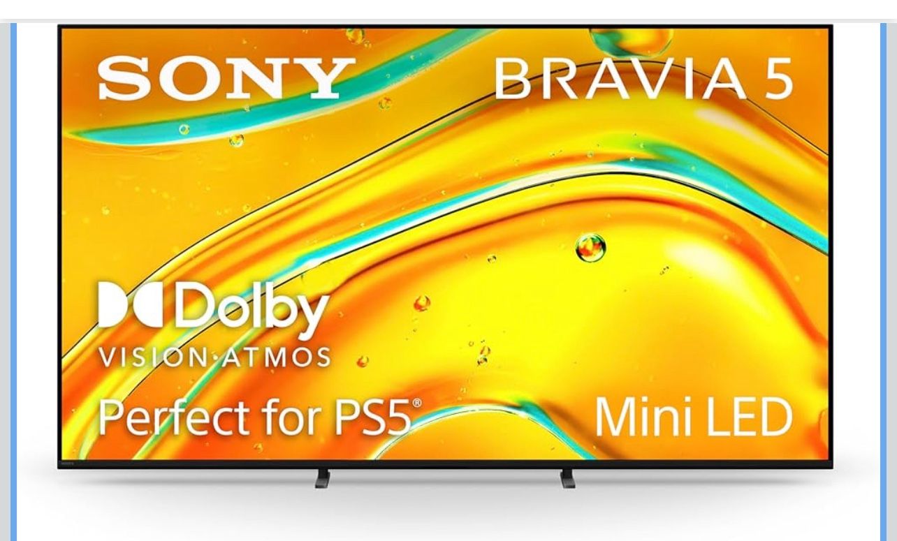 Sony BRAVIA 5 55 Inch TV, Mini LED, 4K Smart Google TV, XR Processor with AI Technology,120hz Television with Dolby Vision/Atmos, Exclusive Features f