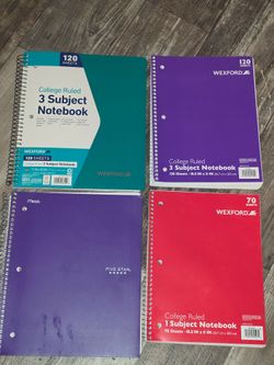 4 college notebooks