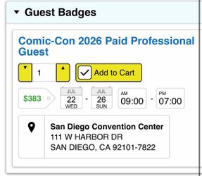 Comic Con Pro badge w/ your name!