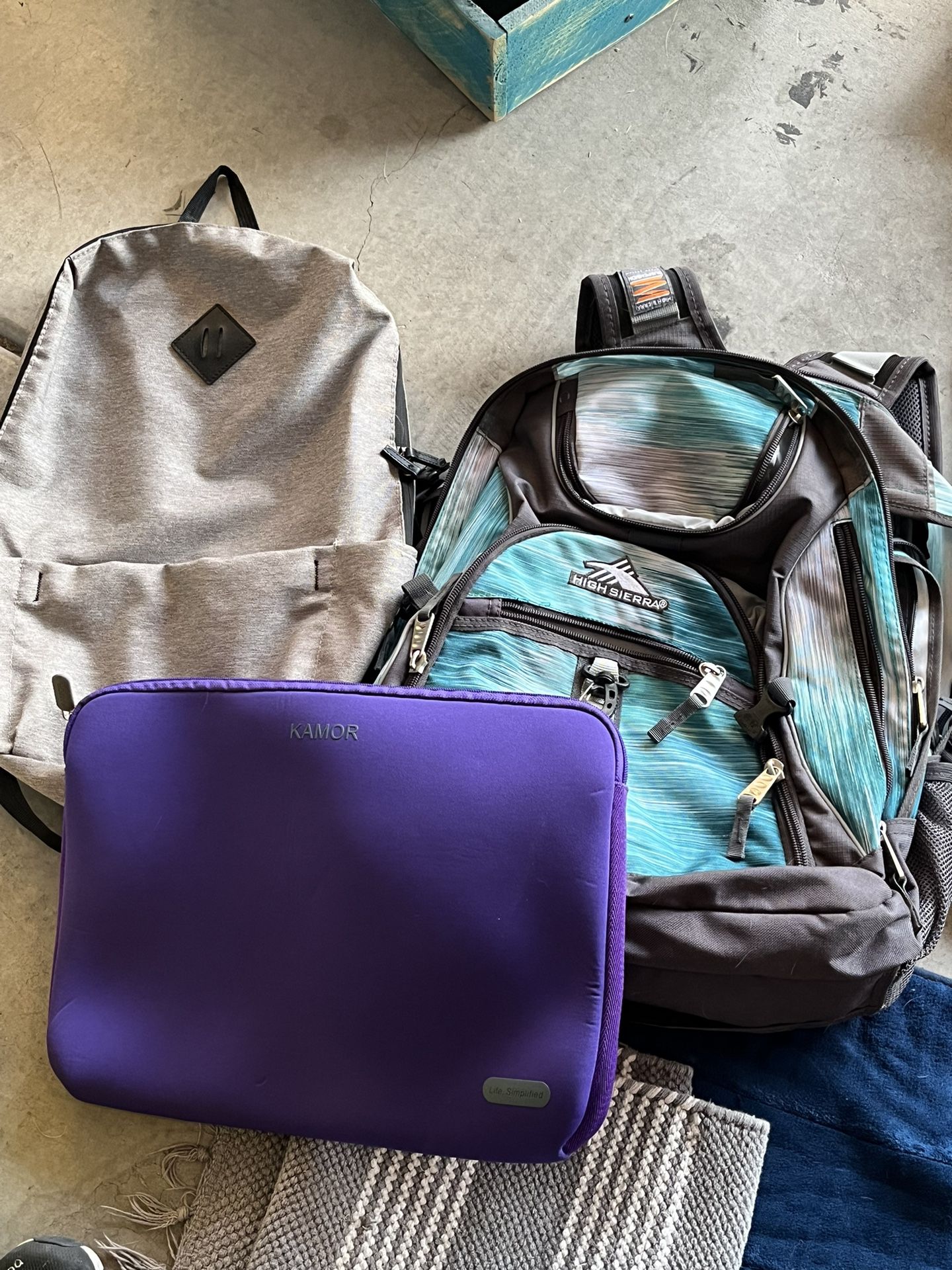 Backpacks and Laptop Bag 
