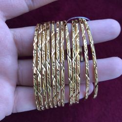 22k Gold Plated Bangles Size 2-6 2-8 Available 