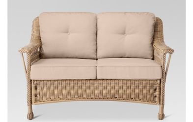 Cambridge All Weather Wicker Loveseat with Cushions - Threshold™
