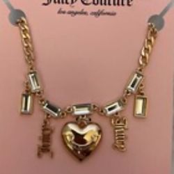 Juicy Couture Gold Chain-Link Heart Necklace