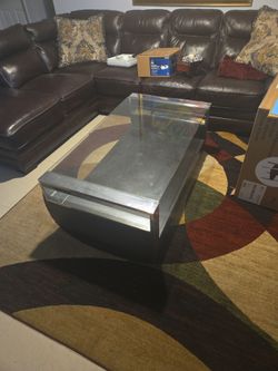 glass top coffee table