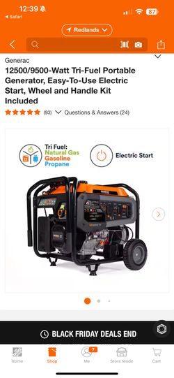 Generac Trifuel 12500/9500 Watts 
