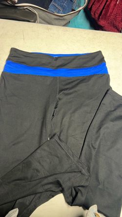 Black Leggings with Blue Waistband