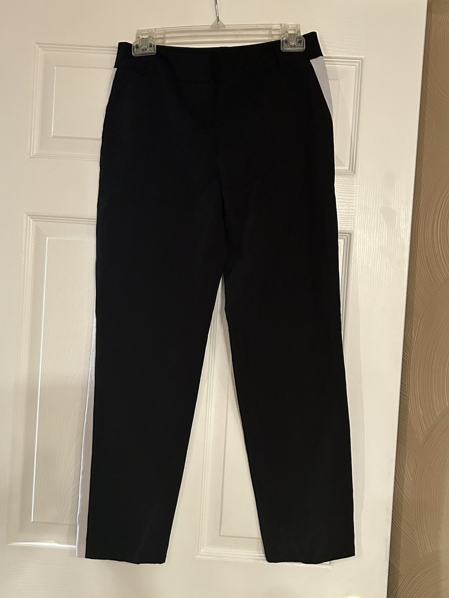 I.N. San Francisco Women’s Size 5 Black Dress Slacks White Stripe Down The Sides