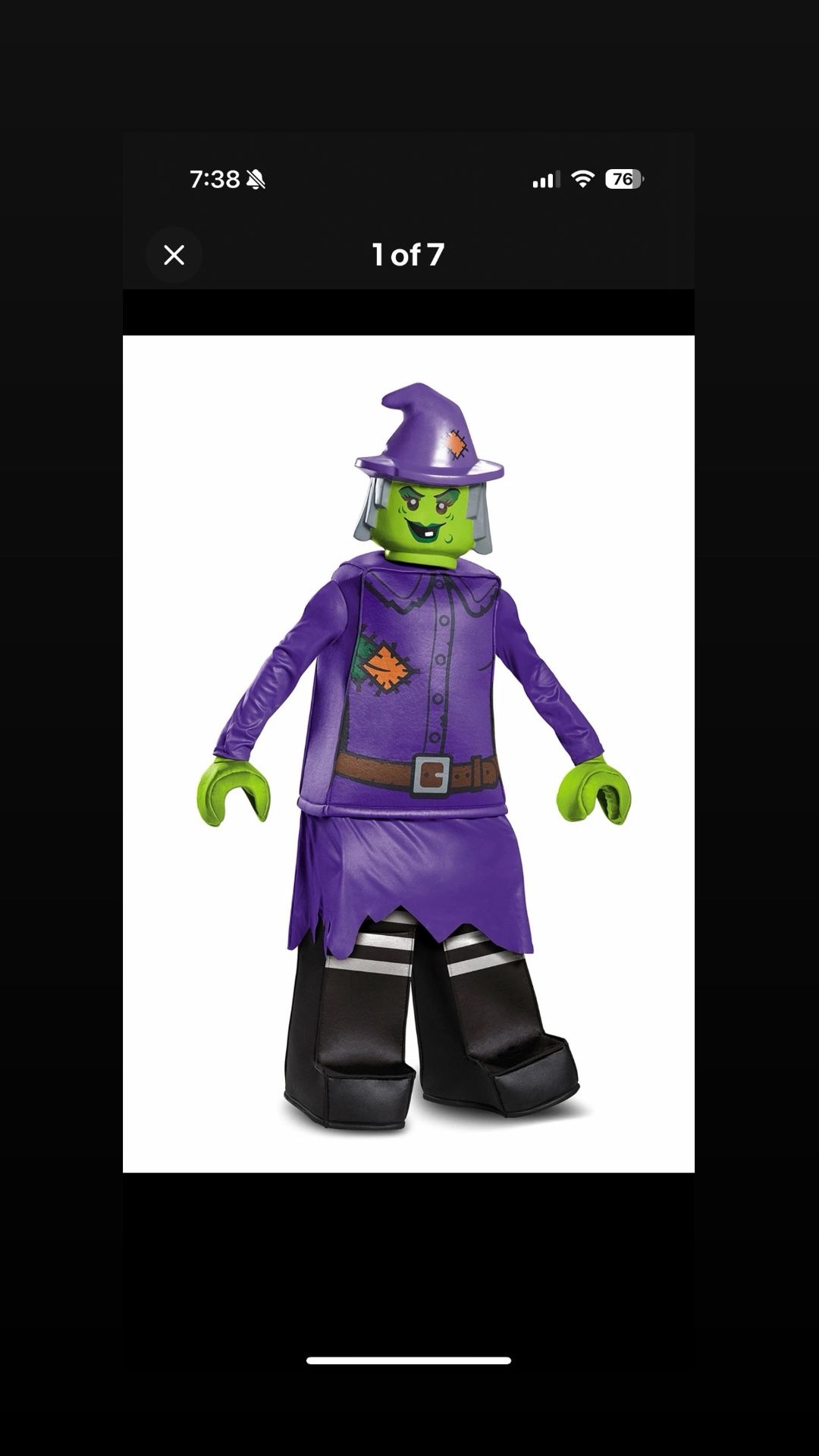 Disguise Lego Witch Prestige Costume, Purple, Large (10-12)