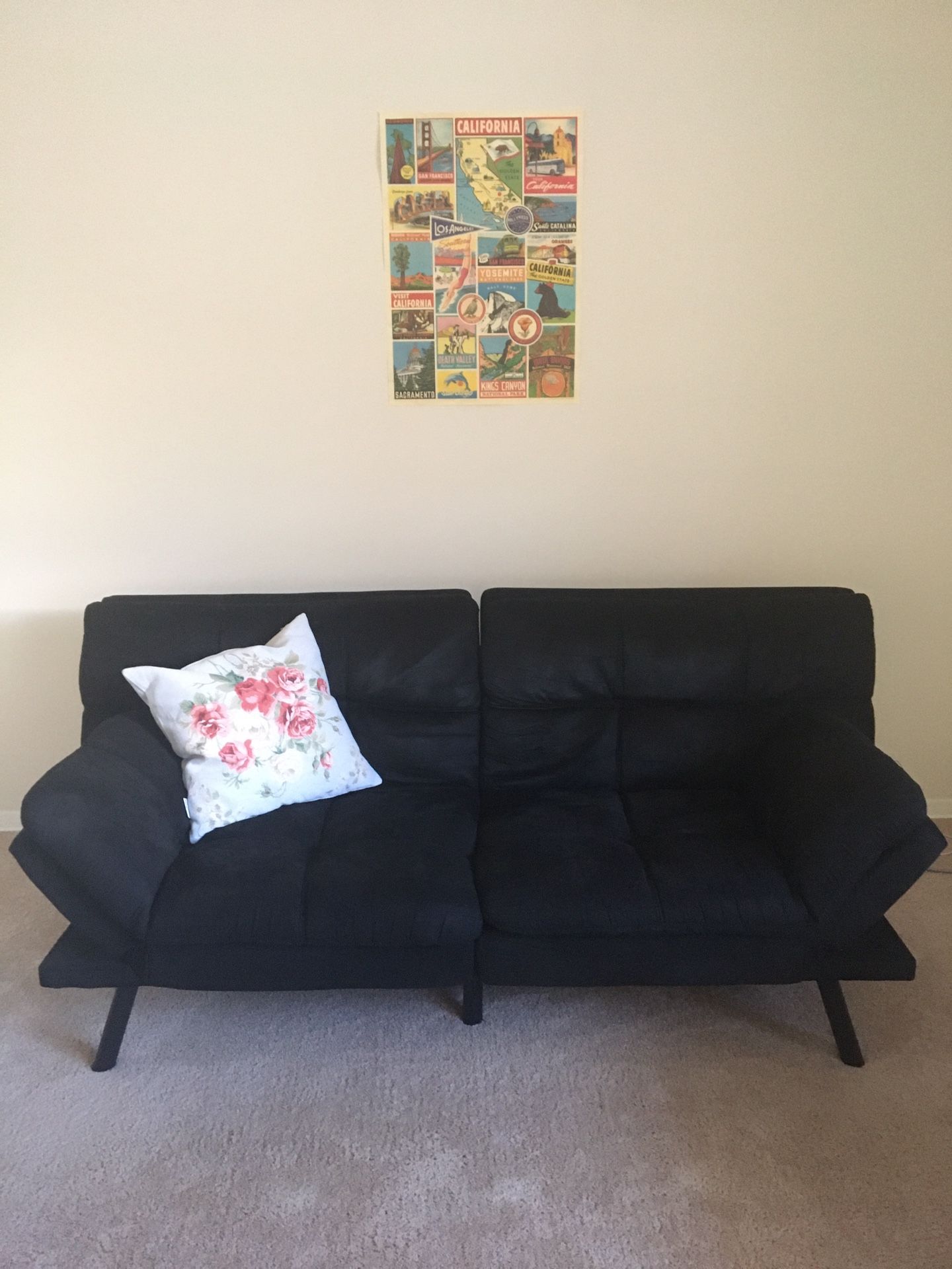 Mainstays Memory Foam Futon, Black, 72” 