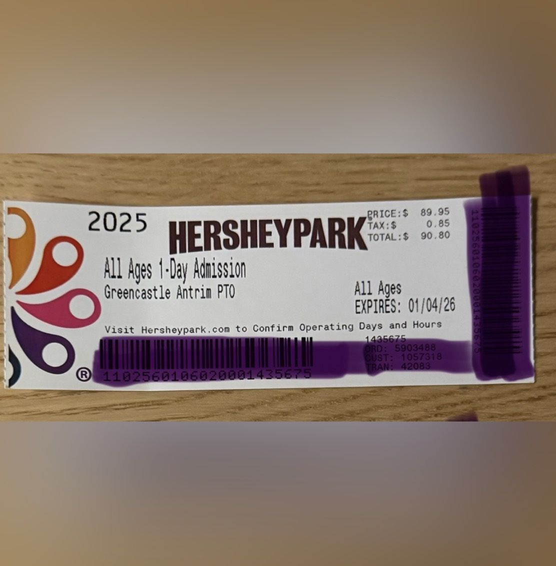 Hershey Park Ticket, Including Christmas Candylane & Sweer Lights 