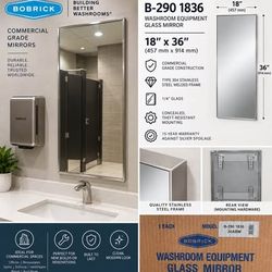 NEW Bobrick Commercial Mirrors B-(contact info removed) - Multiple Available