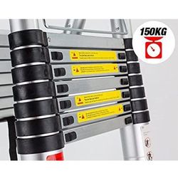 2.5m + 2.5m (5m / 16.5ft) Aluminum Type A Lightweight Multi-Purpose Folding Ladder, Supports 330 lbs