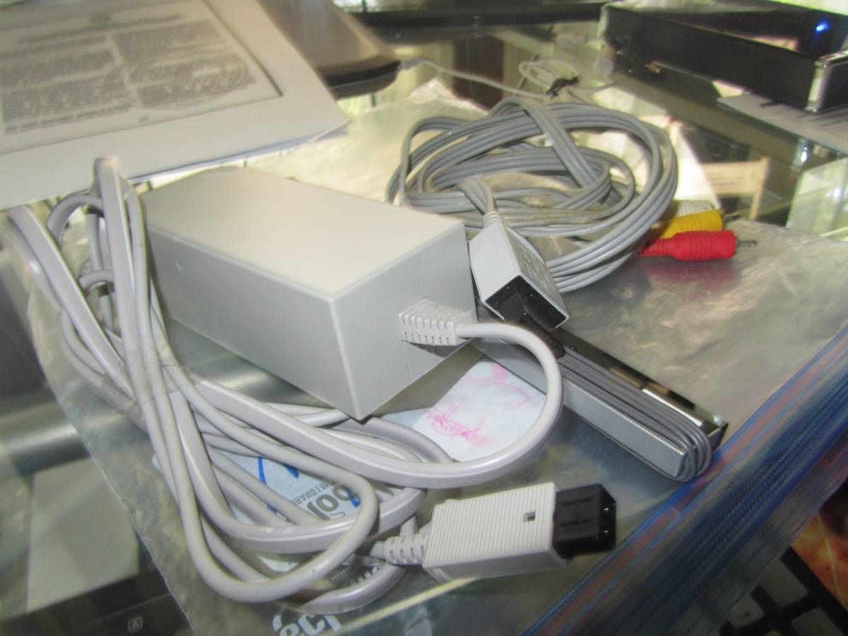 3 in 1 Wii AC Power Adapter + Composite Audio Video Cable Data Cables