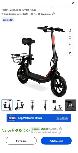 36V Hyper Commute 12" Seated Electric Scooter