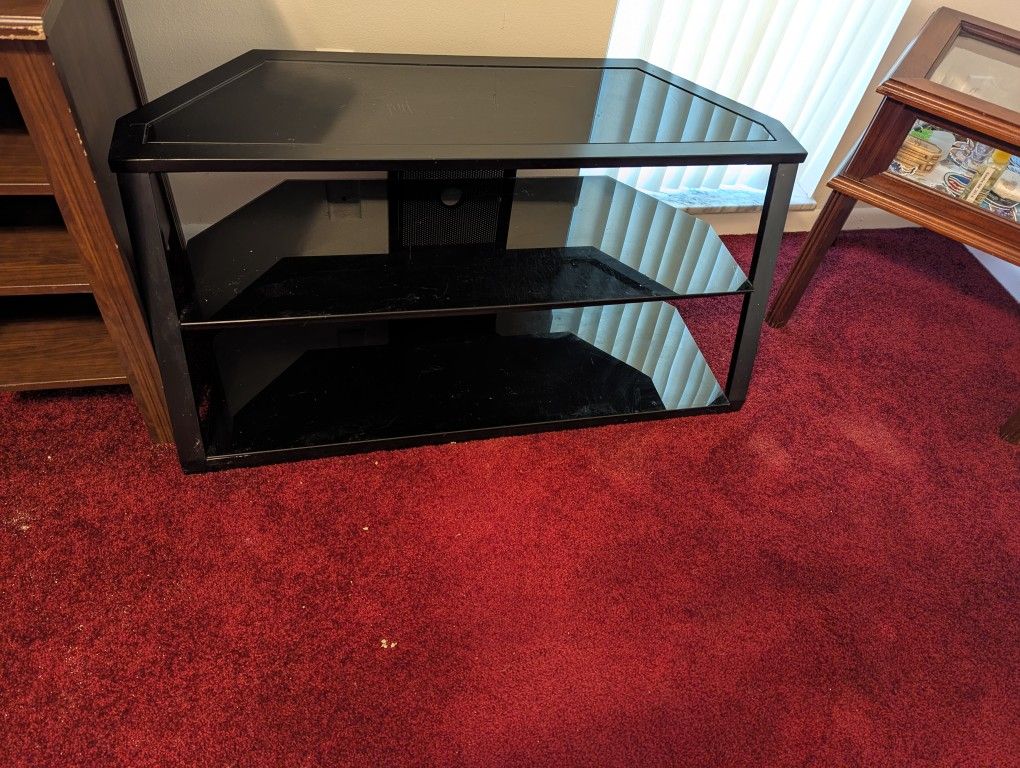 Black Glass TV Stand