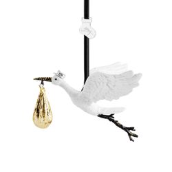 New In Box Michael Aram Stork Christmas Or New Baby Shower Ornament Gold 132432