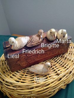 Set of 5 cornhusk ducks