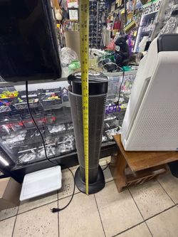 Seville tower fan with digital display and control