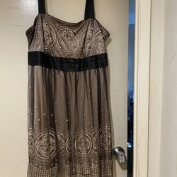 Size 18 Gold & Black Dress