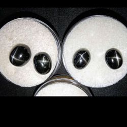 Natural Black Cut Star Sapphires 