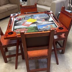 Table and chair 699 handmade real leather