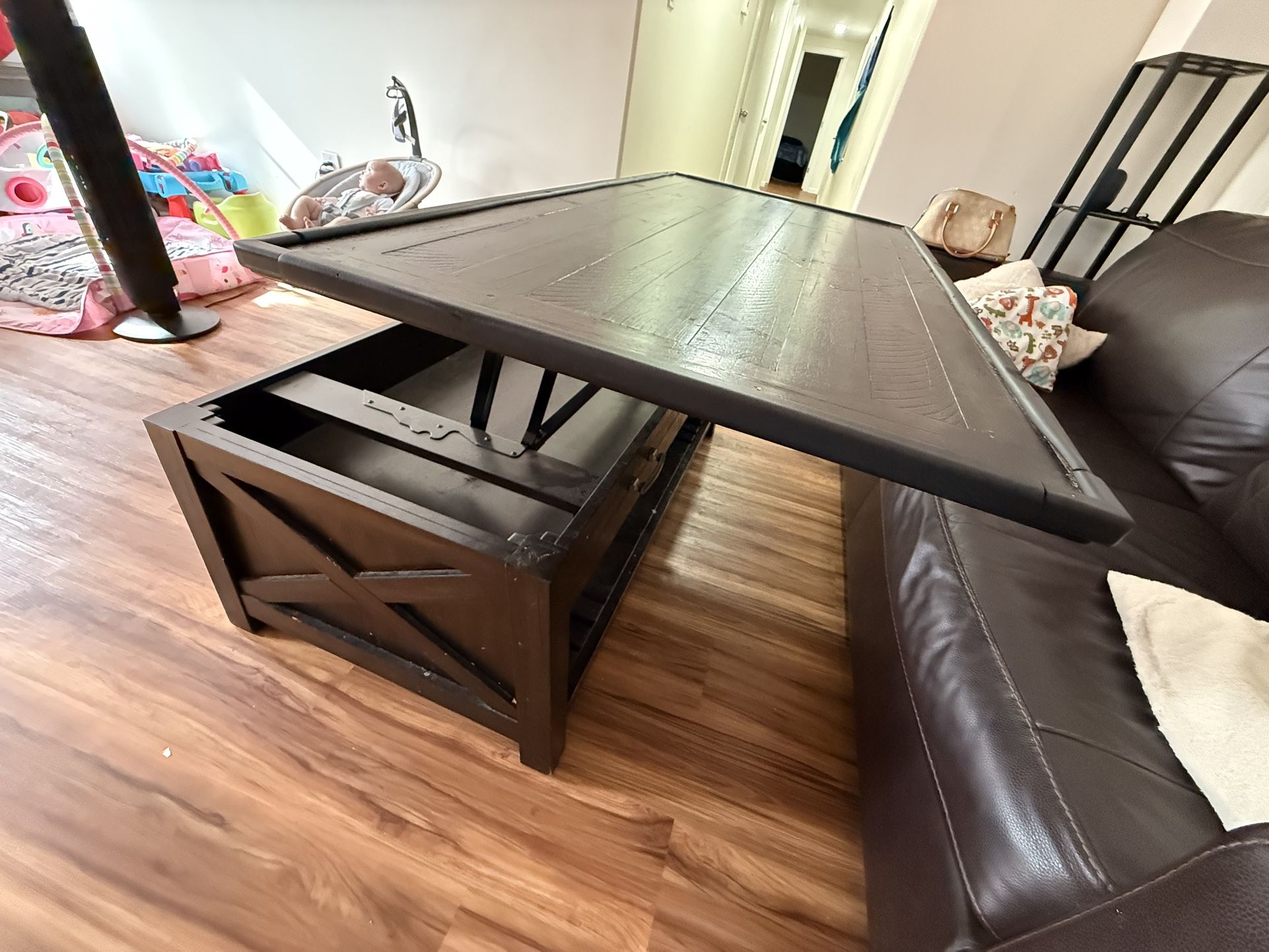 Ashley Furniture Adjustable Lift Top Oak, Dark Espresso coffee Table Home & Garden