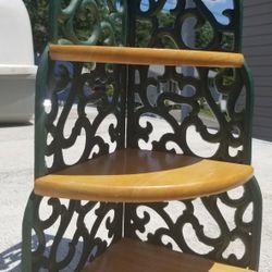 Heavy strong Metal And Wood Corner Shelf