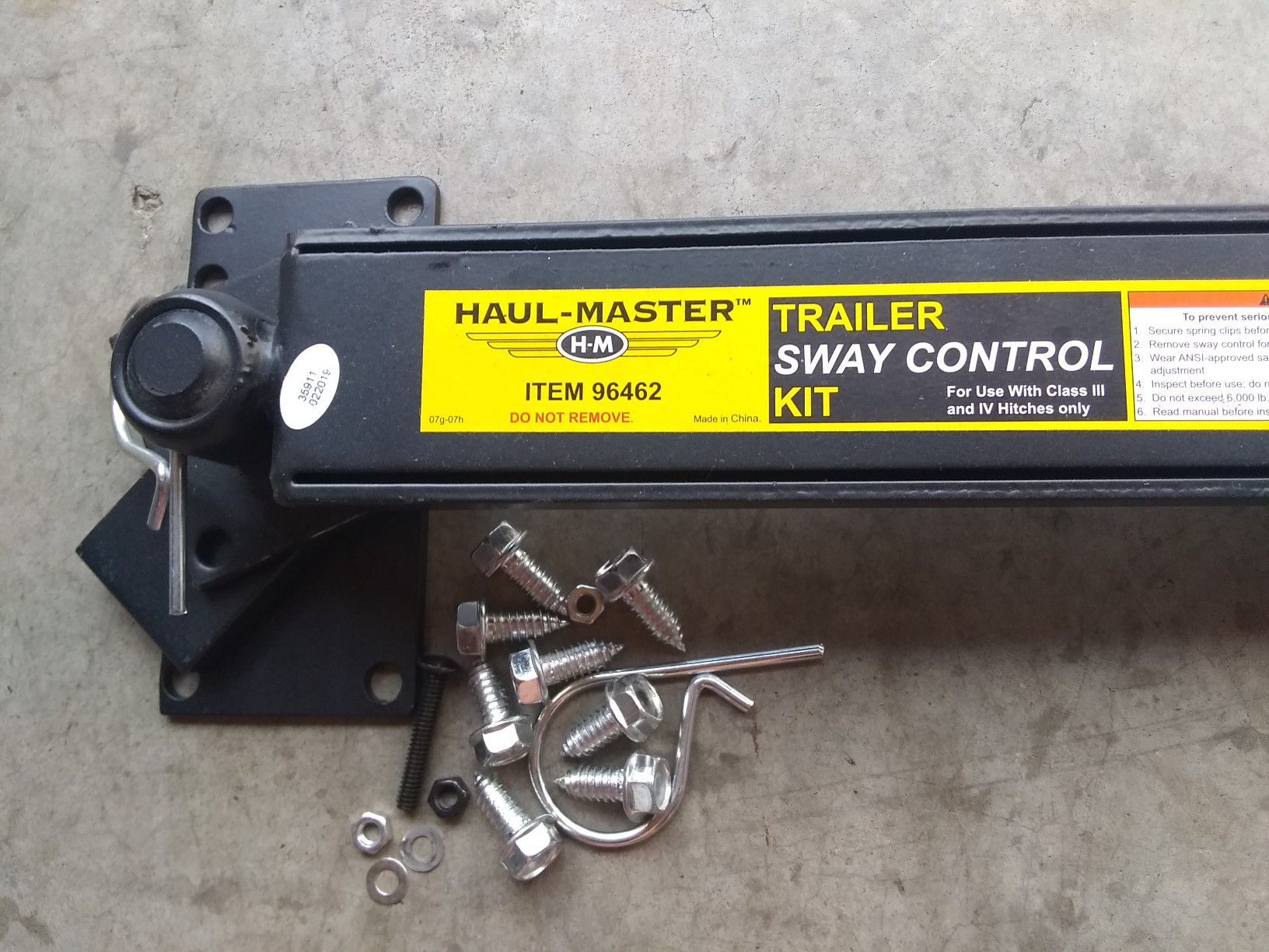 Trailor sway control kit