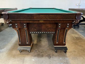9 foot Brunswick Hudson Pool Table - Circa 1900