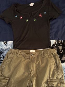 Black Ribbed Butterfly Crop Top