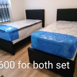 $600 For Both Set Of Twin Beds Including Mattress And Box Spring Free Delivery Free Assembly 